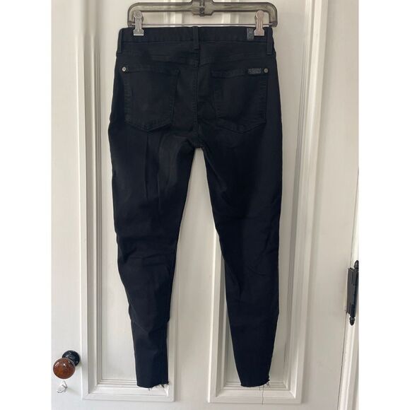 7 for all mankind Blair black skinny jeans with raw hem 28 - Picture 3 of 6